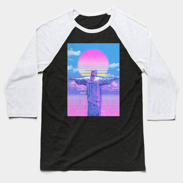 jesus statue vaporwave Baseball T-Shirt by ezx